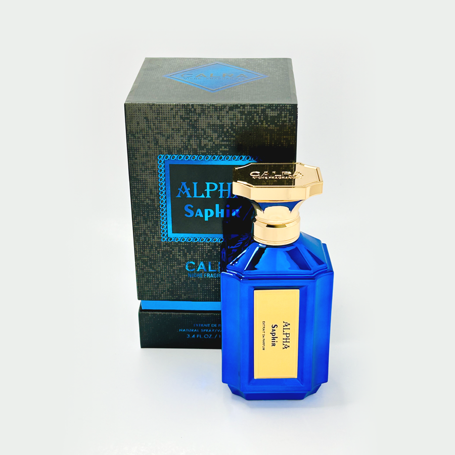 Tailor-made Scents | Alpha Saphir Spray in front of Box